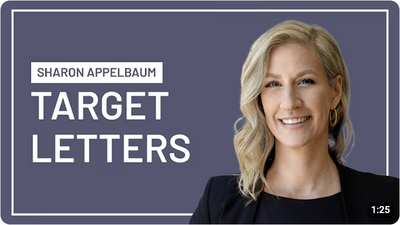 Sharon Appelbaum on target letters