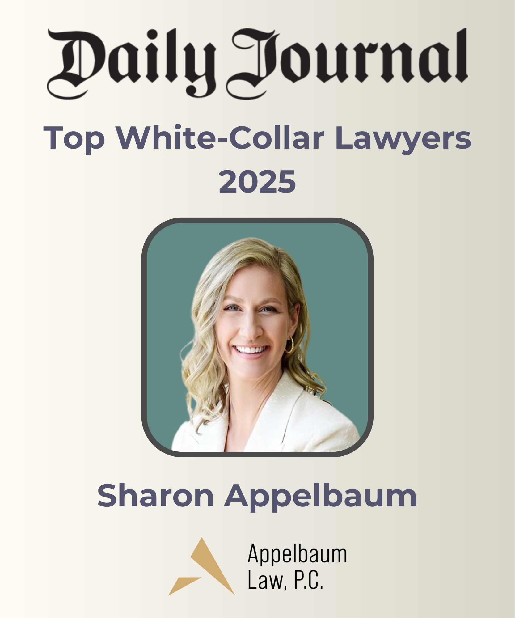 Daily Journal - Sharon Appelbaum - Top White Collar Lawyers